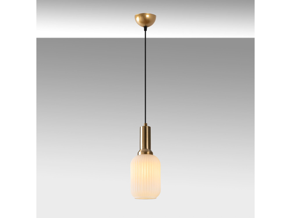Lampe suspendue en métal "Asker" - 13 x 13 cm - Doré