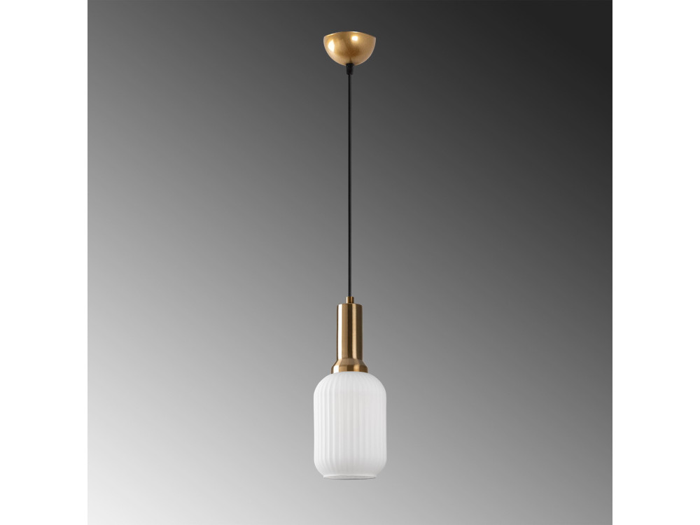 Lampe suspendue en métal "Asker" - 13 x 13 cm - Doré