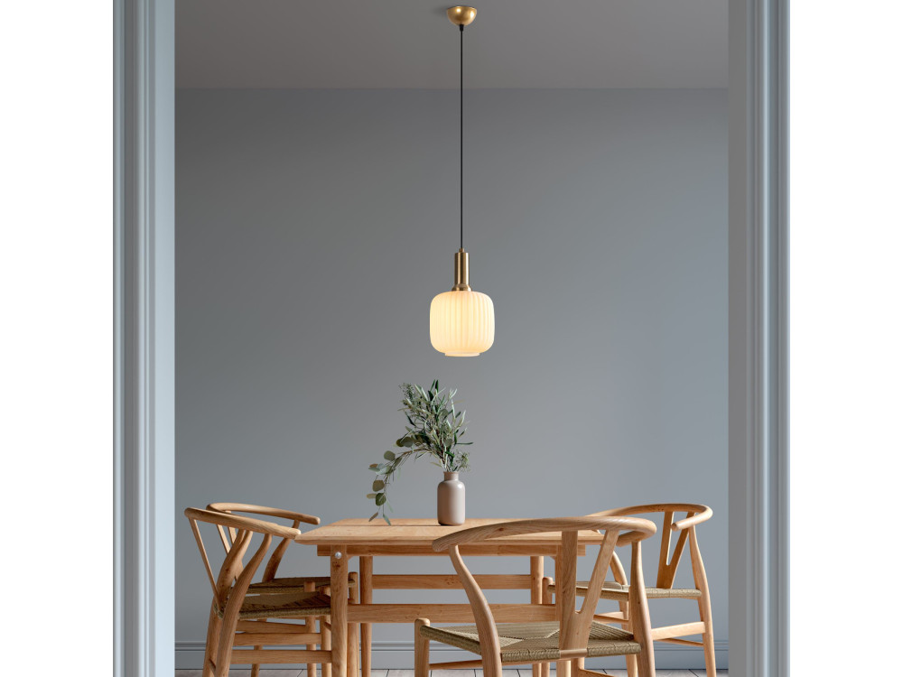 Lampe suspendue en métal "Asker" - 20 x 20 cm - Doré