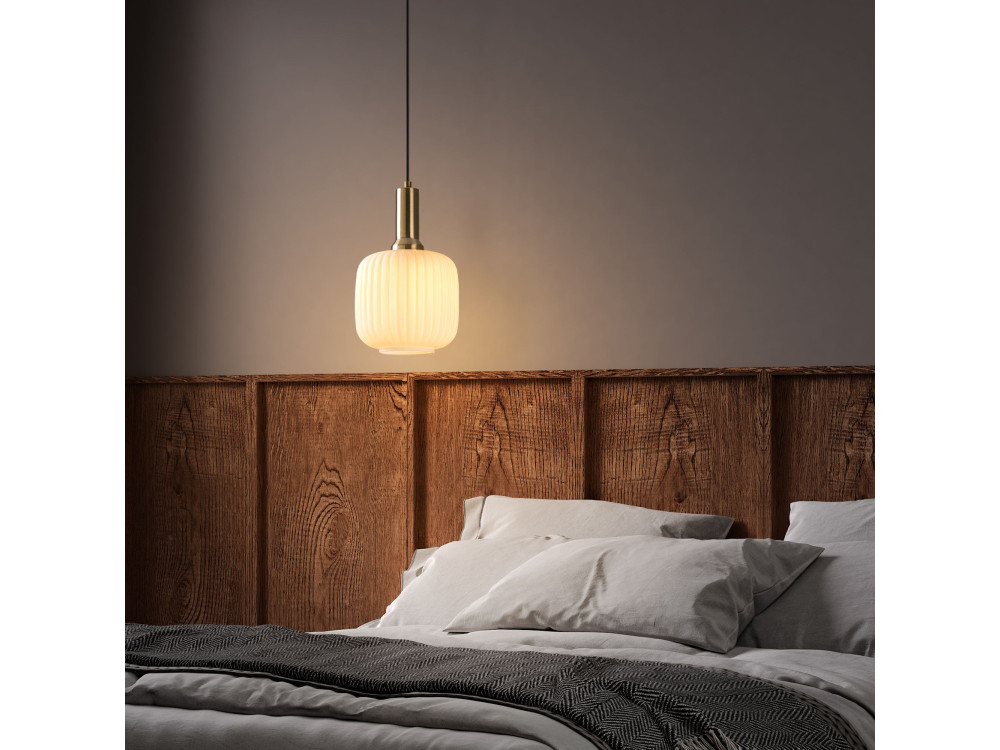 Lampe suspendue en métal "Asker" - 20 x 20 cm - Doré