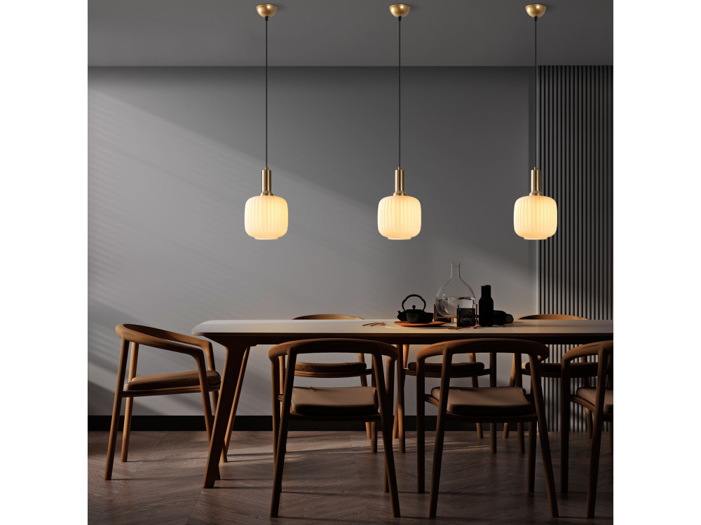 Lampe suspendue en métal "Asker" - 20 x 20 cm - Doré