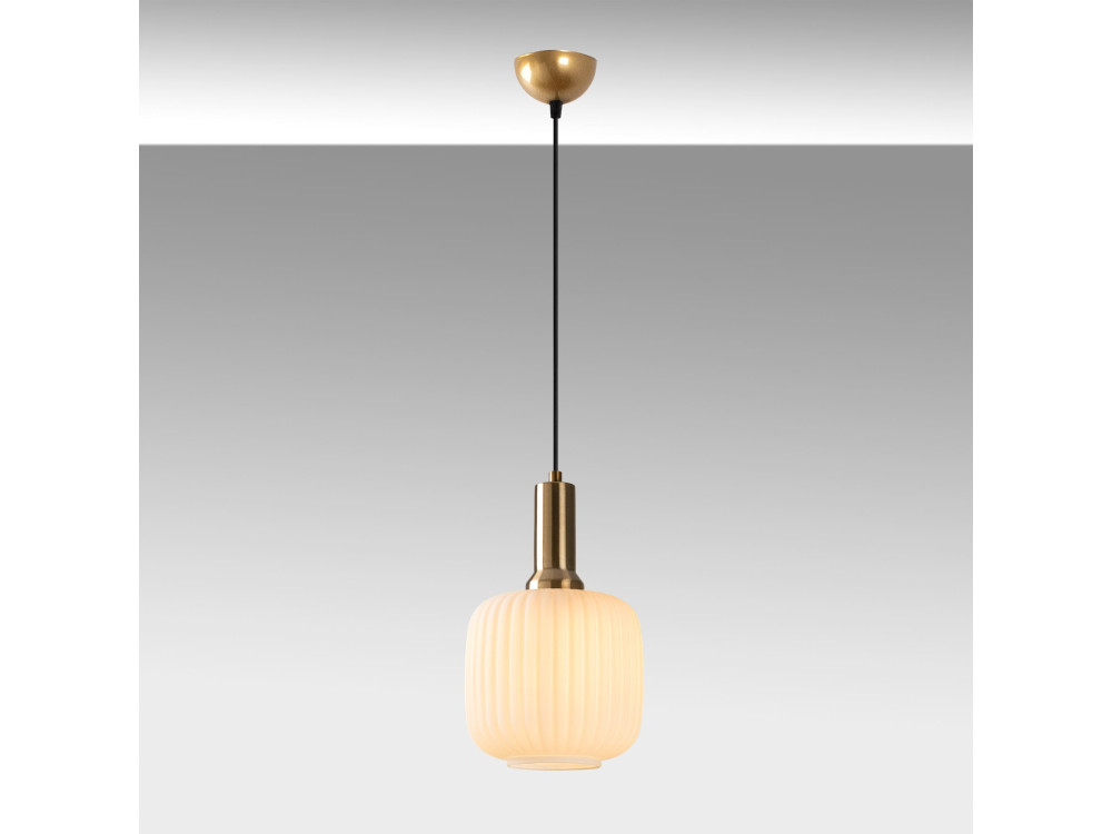 Lampe suspendue en métal "Asker" - 20 x 20 cm - Doré