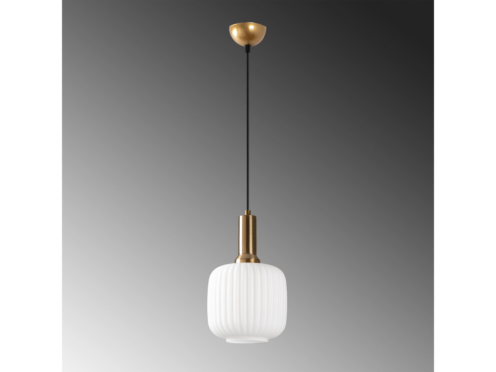 Lampe suspendue en métal "Asker" - 20 x 20 cm - Doré