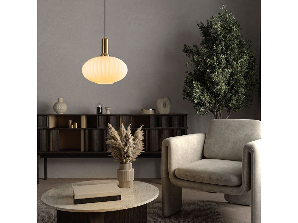 Lampe suspendue en métal "Asker" - 30 x 30 cm - Doré