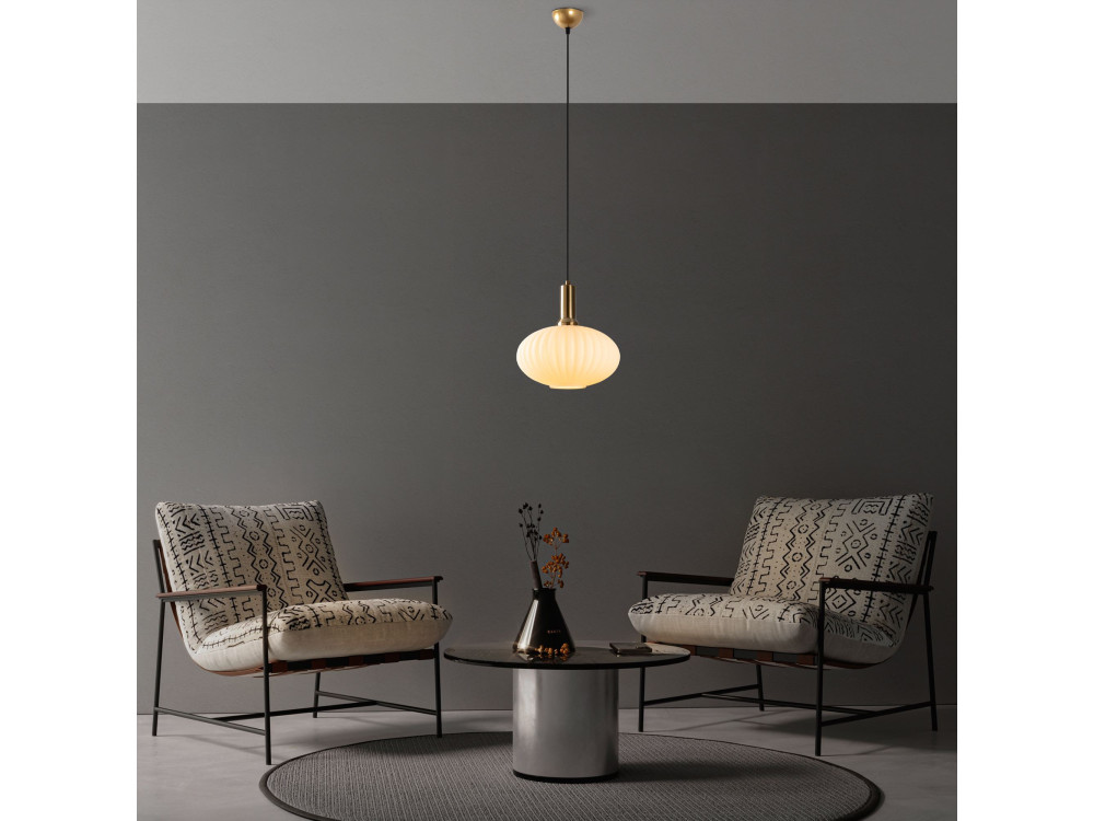 Lampe suspendue en métal "Asker" - 30 x 30 cm - Doré