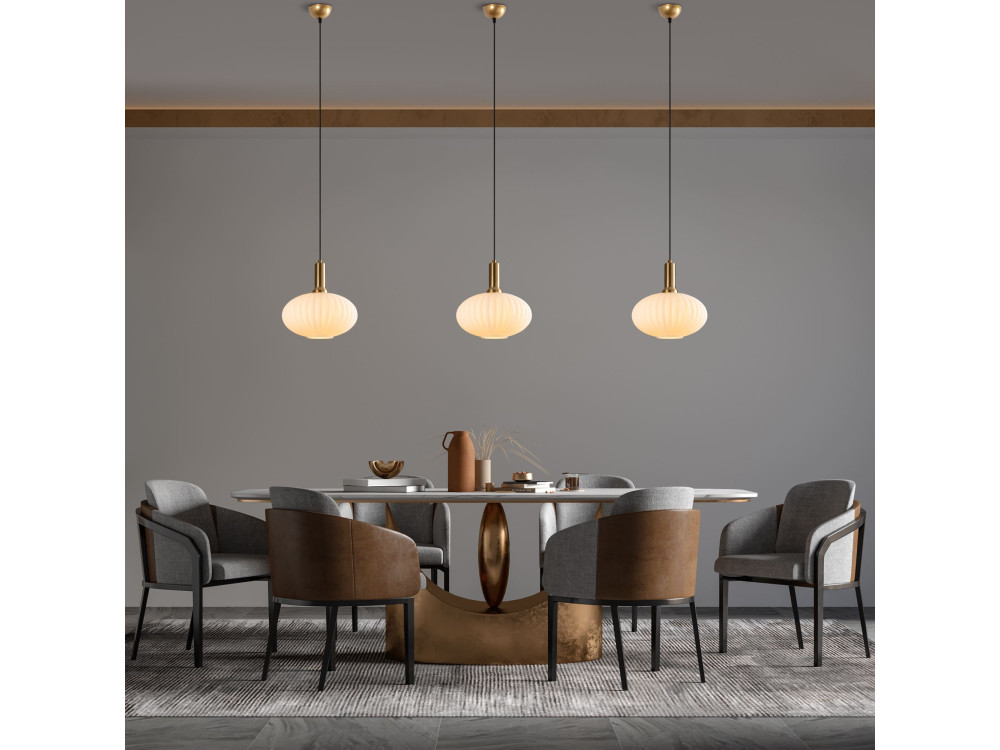 Lampe suspendue en métal "Asker" - 30 x 30 cm - Doré