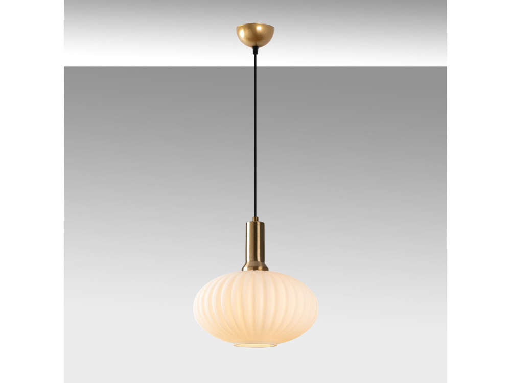 Lampe suspendue en métal "Asker" - 30 x 30 cm - Doré