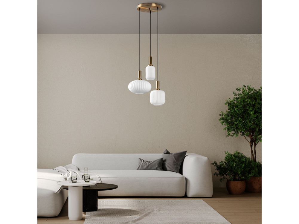 Lustre en métal "Asker" - 55 x 55 cm - Doré