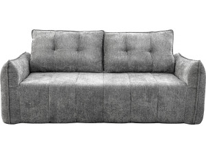 Canapé droit en tissu texturé "Silvano" - 3 places - Gris