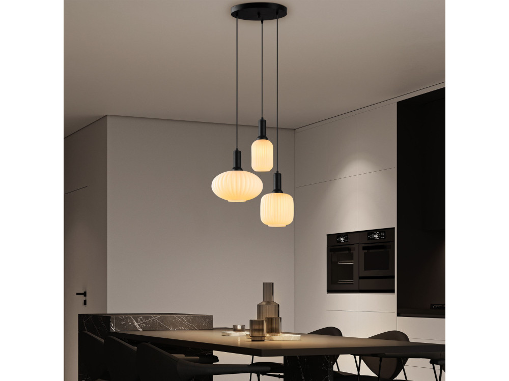 Lustre en métal "Asker" - 55 x 55 cm - Noir