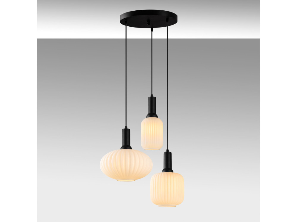 Lustre en métal "Asker" - 55 x 55 cm - Noir