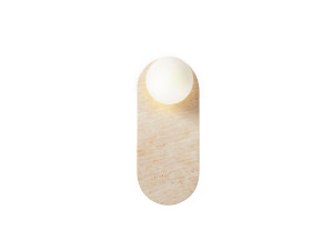 Applique murale en travertin "Tor All" - 18 x 1 cm - Beige / Blanc