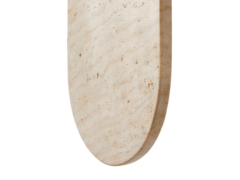 Applique murale en travertin "Tor All" - 18 x 1 cm - Beige / Blanc