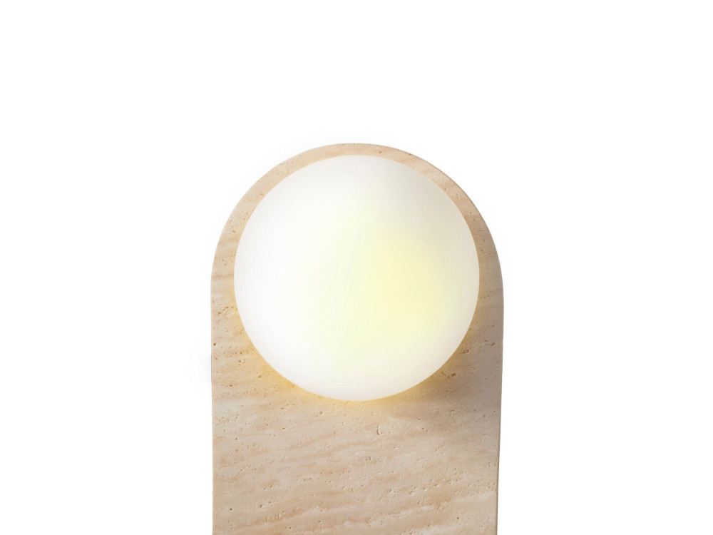 Applique murale en travertin "Tor All" - 18 x 1 cm - Beige / Blanc