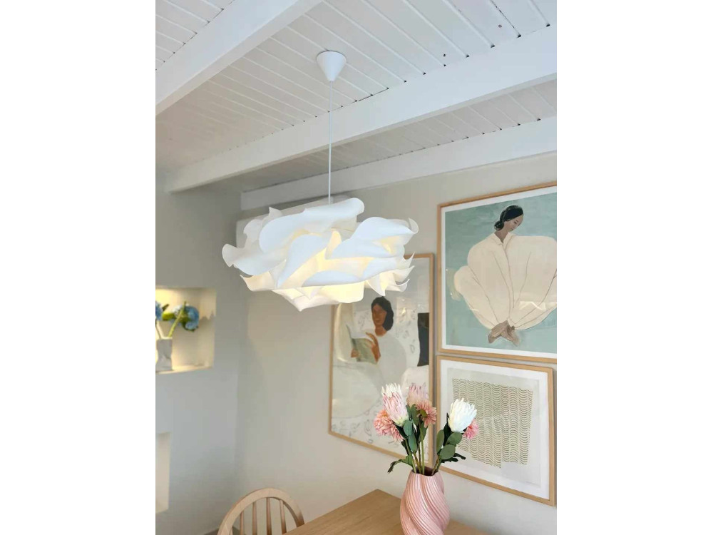 Lampe suspendue en plastique "MOD0009" -  58 x 58 cm - Blanc