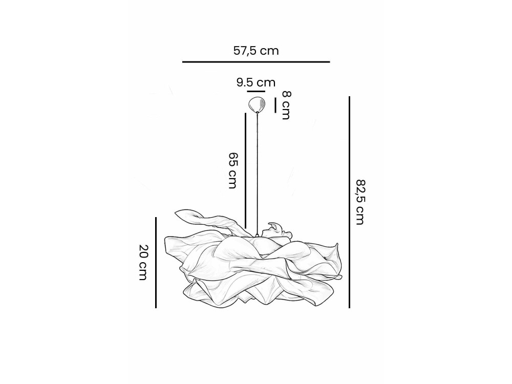 Lampe suspendue en plastique "MOD0009" -  58 x 58 cm - Blanc
