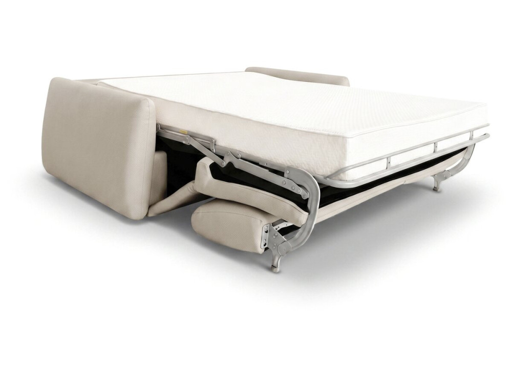 Canapé lit convertible express "Aurelie" - Matelas 18 cm - Couchage 140 cm - 3 places - Beige
