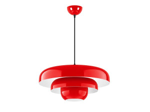 Lampe suspendue en métal "Layer" - 43 x 43 cm - Rouge
