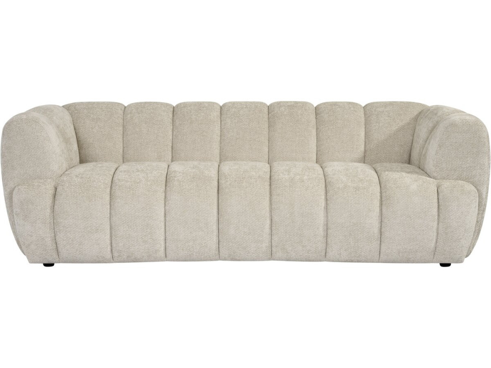 Canapé droit style bubble en tissu "Malakoff" - 3 places - Beige