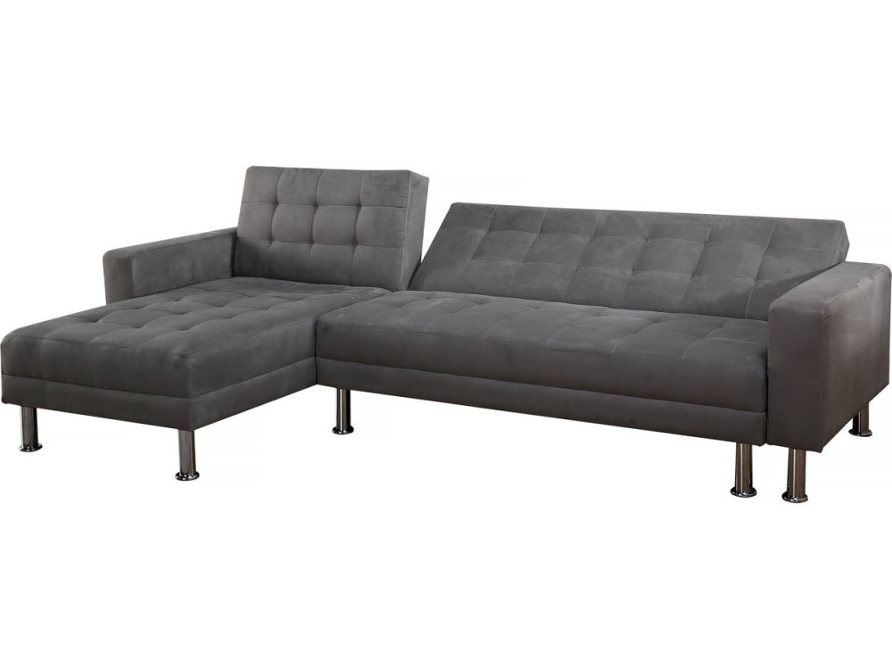 Canapé d'angle convertible et réversible "Theo"- 4 places - Gris