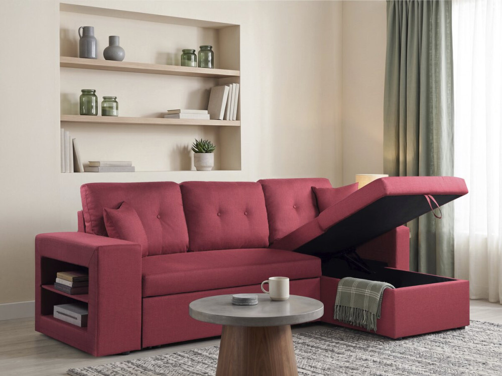Canapé d'angle convertible/réversible "Axel" - 3 places - Rouge