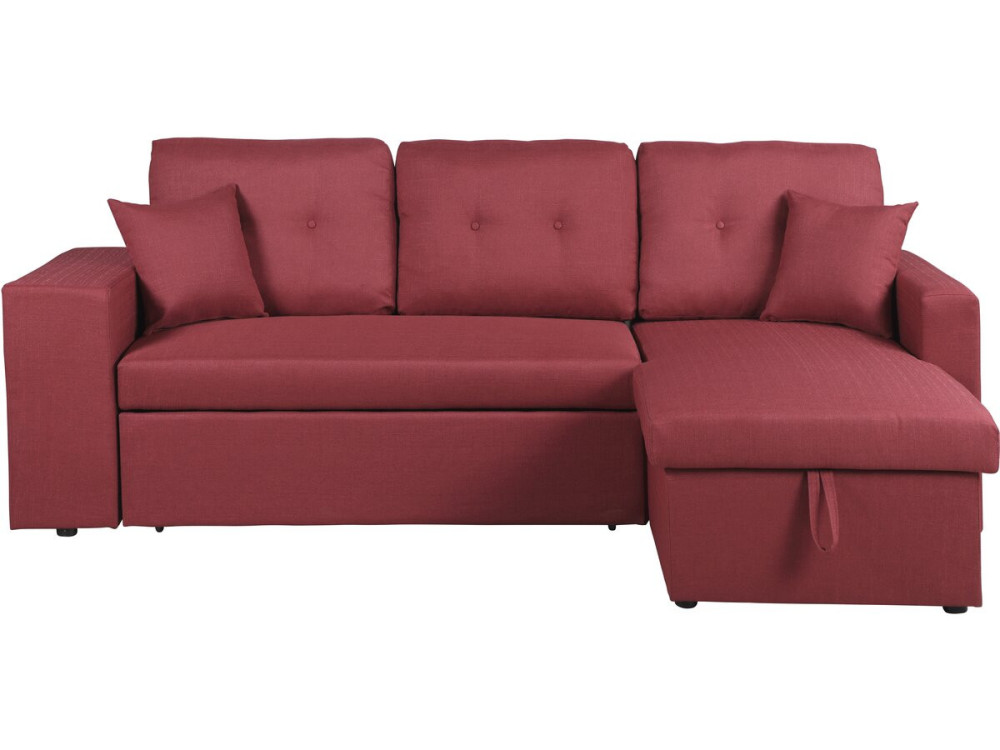 Canapé d'angle convertible/réversible "Axel" - 3 places - Rouge
