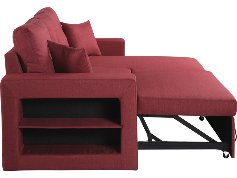 Canapé d'angle convertible/réversible "Axel" - 3 places - Rouge