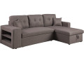 Canapé d'angle convertible/réversible "Axel" - 3 places - Gris - Taupe