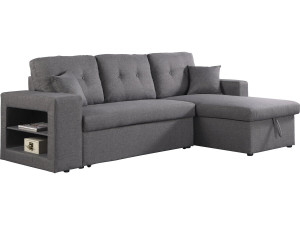 Canapé d'angle convertible/réversible "Axel" - 3 places - Gris