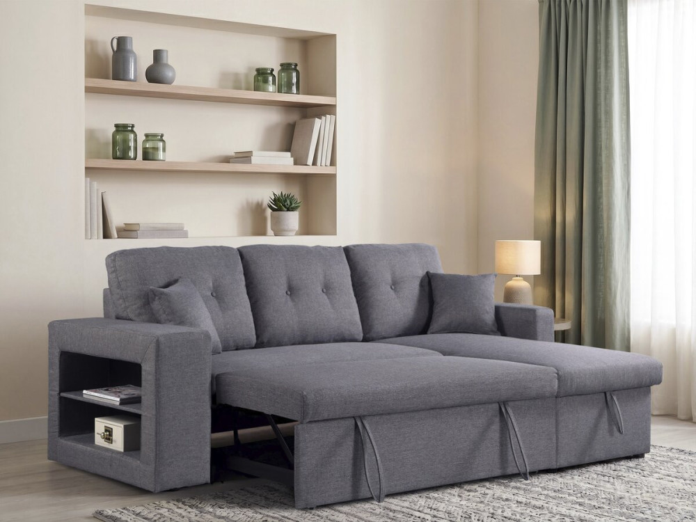 Canapé d'angle convertible/réversible "Axel" - 3 places - Gris