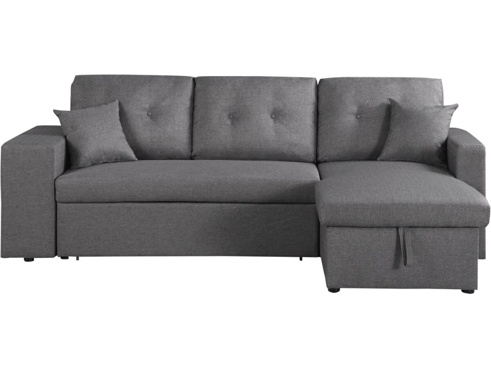 Canapé d'angle convertible/réversible "Axel" - 3 places - Gris
