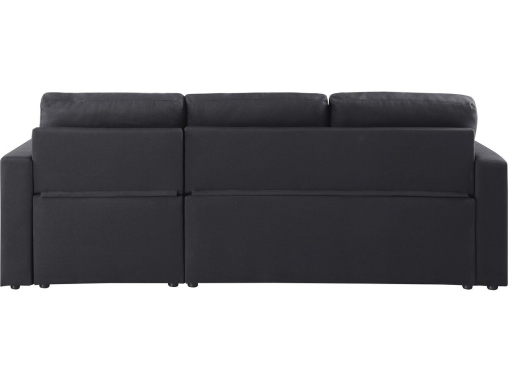 Canapé d'angle convertible/ réversible "Alain" - 221 x 145 x 85 cm - 3 places - Noir