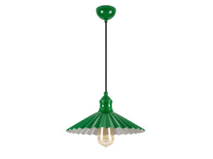 Lampe suspendue en métal "Plise" - 32 x 32 cm - Vert Clair