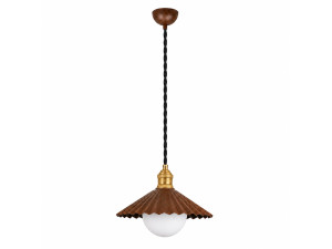 Lampe suspendue en métal "Plise" - 32 x 32 cm - Marron Foncé