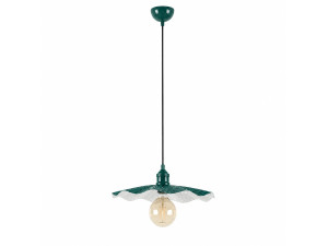 Lampe suspendue en métal "Ondula" - 34 x 34 cm - Vert Foncé