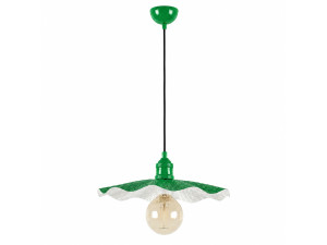 Lampe suspendue en métal "Ondula" - 34 x 34 cm - Vert Clair