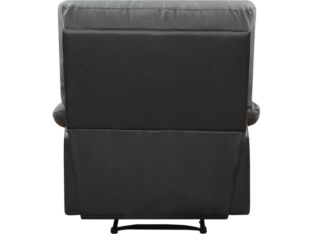 Fauteuil relax "Lincoln" - 90 x 89 x 103 cm - Noir/Gris foncé