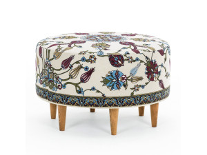 Pouf en bois "Rimini" - 65 x 65 x 40 cm - Blanc