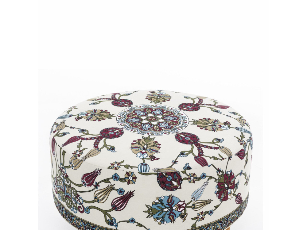 Pouf en bois "Rimini" - 65 x 65 x 40 cm - Blanc