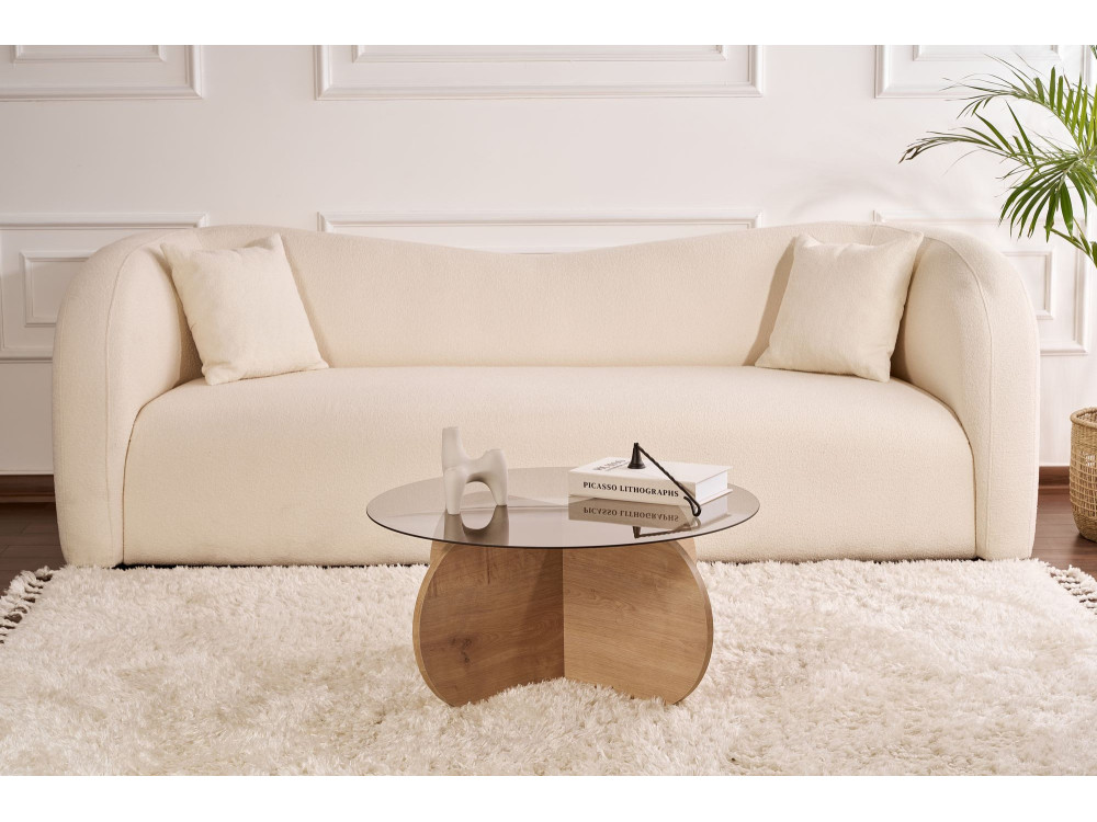 Table basse en bois "Aeris" - 75 x 75 x 35 cm - Chêne SaphirFumées