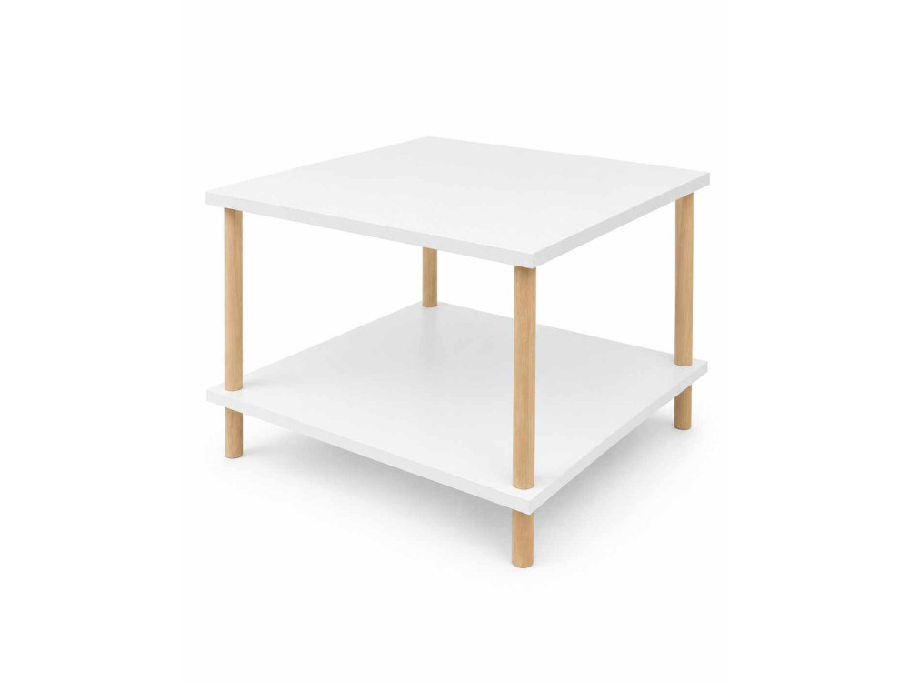 Table Basse en bois " Peka-0049 " - 60 x 42,5 x 60 cm - Blanc