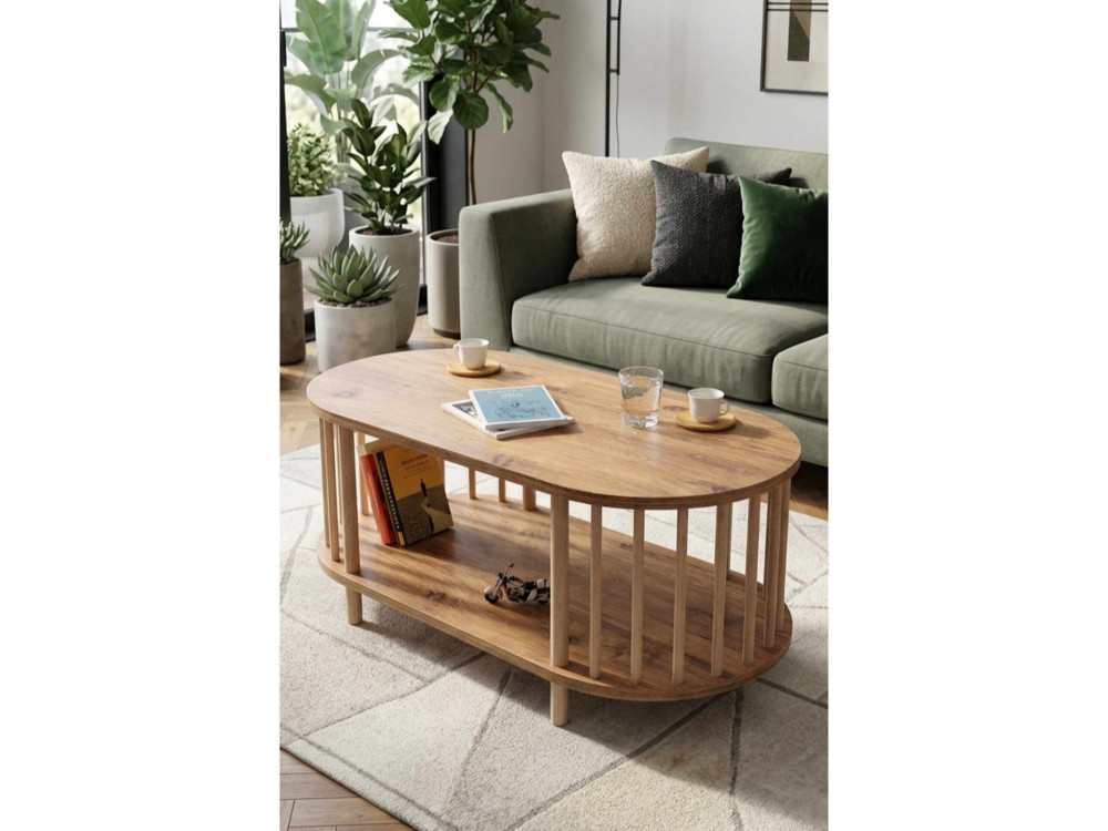 Table Basse en bois " Peka-0111 " - 90 x 43 x 45 cm - Pin
