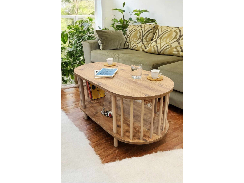 Table Basse en bois " Peka-0111 " - 90 x 43 x 45 cm - Pin
