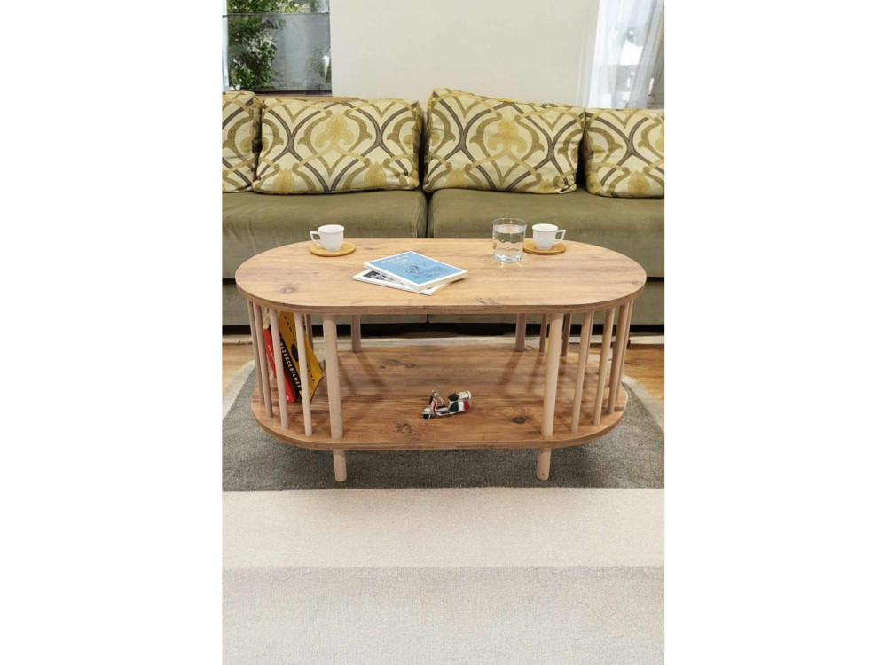 Table Basse en bois " Peka-0111 " - 90 x 43 x 45 cm - Pin