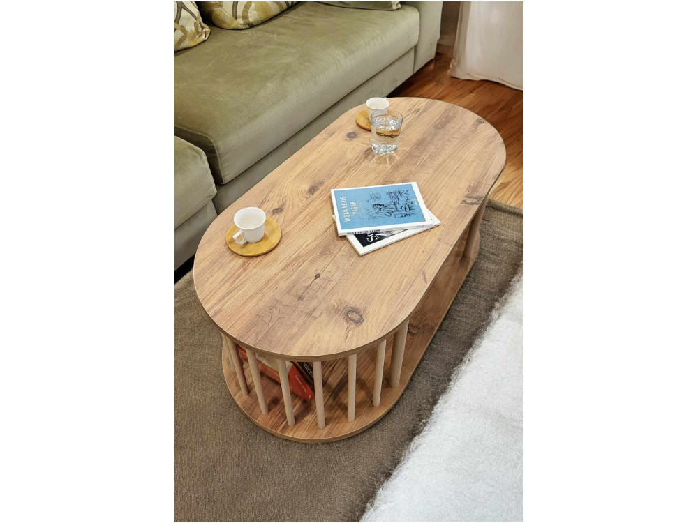 Table Basse en bois " Peka-0111 " - 90 x 43 x 45 cm - Pin