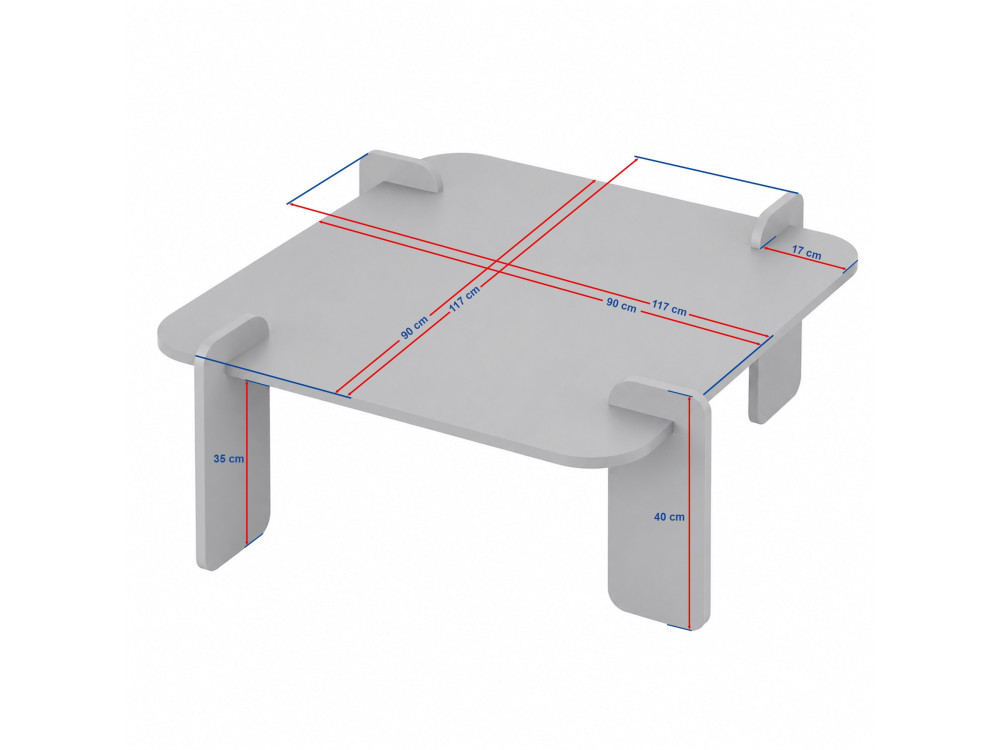 Table Basse en bois " Renard " - 147 x 35 x 87 cm - Travertin / Noyer Venezia