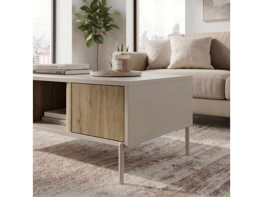 Table Basse en bois " VENTRO " - 100 x 42 x 60 cm - Grès