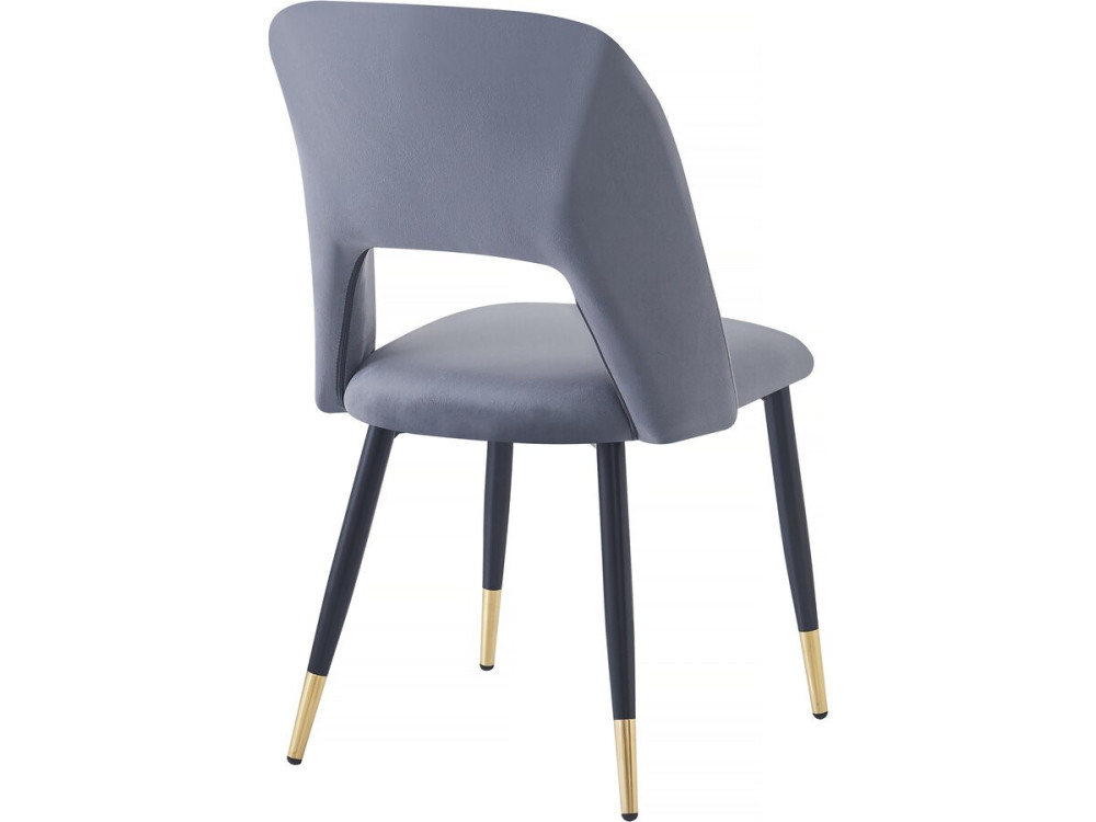 Lot de 2 chaises en velours "Coralie" - Gris