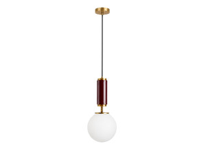 Lampe suspendue en métal "Moira" - 15 x 15 x 120 cm - Rouge