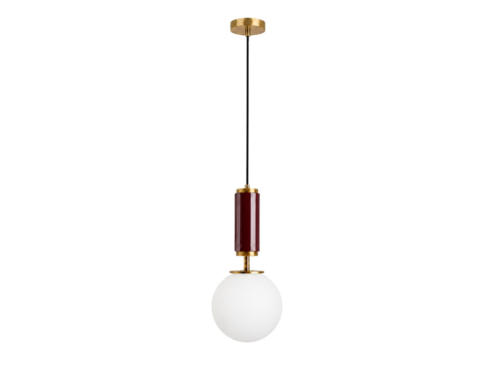 Lampe suspendue en métal "Moira" - 15 x 15 x 120 cm - Rouge